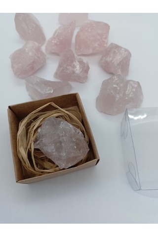 PARÇA PEMBE KUVARS TAŞI BİBLO/ PARÇA DOĞALTAŞ BİBLO (40-60 gr) Ad
