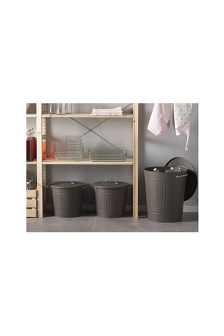 Ikea Knodd Çöp Kutusu, Gri, 16 Lt, Kapaklı