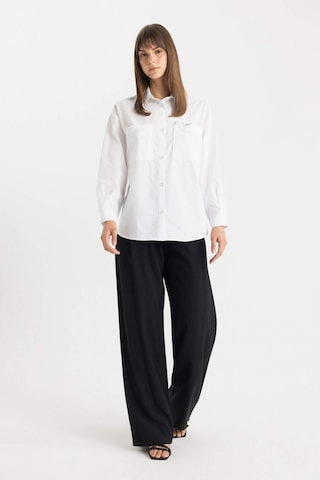 Defacto Relax Fit Poplin Uzun Kollu Gömlek Tunik C7825AX24SMWT36 Beyaz