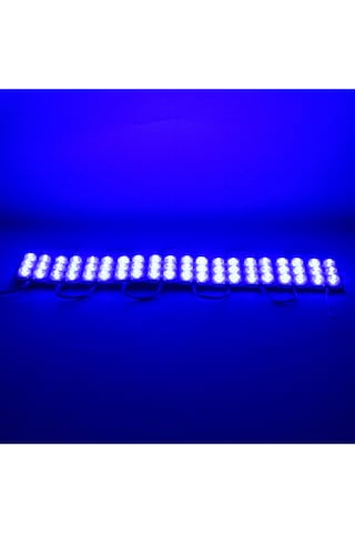 3 Ledli Parmak Led Modül 1.5w 2835 Smd Mercekli Mavi Renk 12v 15 Adet