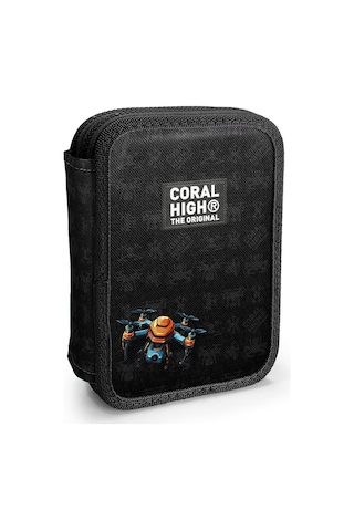 Coral High Erkek Çocuk Organizer Kalemlik/kalem Çantası - Drone Pilotu Siyah Siyah