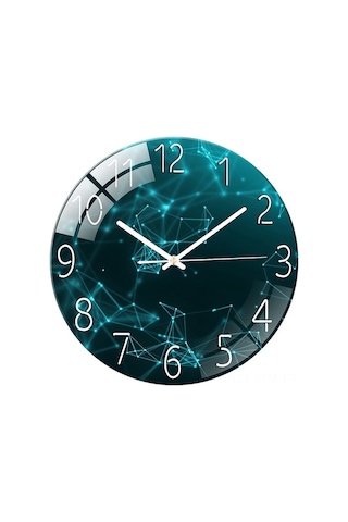 Novahub Özel Tasarım Sessiz Saat - Avrupa Kuartz, Dayanıklı Cam, Çok Renkli Koleksiyon Çok Renki