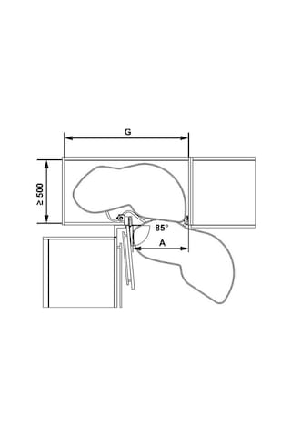 Hafele Moveboard Köşe Kiler Mekanizması Sağ Gri