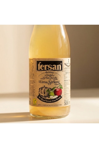 Organik Elma Sirkesi 500 Ml 12'li Cam Şişe Sirke Anası İçeren, Doğal Fermente