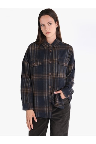 Colins Regular Fit Lacivert Kadın Uzun Kol Gömlek Cl1065854 Lacivert