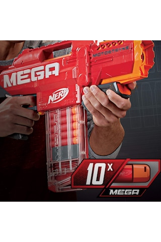 Nerf Mega Motostryke Pilli Dart Tabancası - 10 Dart Kapasiteli Şarjör Ve 10 Orijinal Mega Dart Dahil - Otomatik Oyuncak Silah