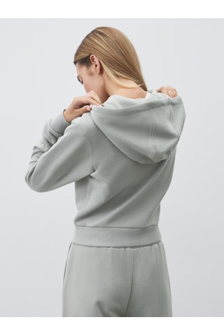 Guess Logolu Yapay Elmas Taşlı Kapüşonlu Kadın Sweatshirt V5gq10kcrp0 Su Yeşili