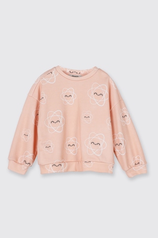 Panço Kız Bebek Desenli Somon Sweatshirt Pembe 2521GB08009