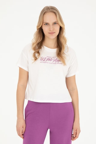 U.S. Polo Assn. Kadın Ekru Bisiklet Yaka Tişört 50282898-VR019