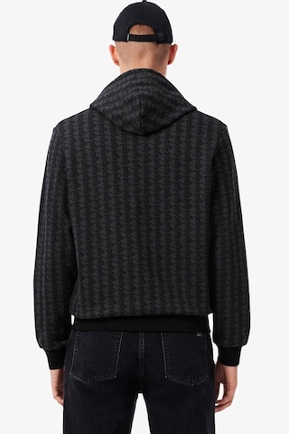Lacoste Men's Monogram Fleece Hoodie Black Organik Pamuk Kapüşonlu Erkek Sweatshirt Antrasit