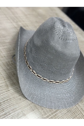 Aysbutk Unisex Hasır Şapka Gri