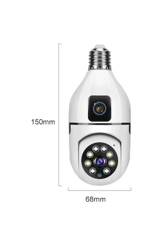 Torima CMR-13 Çift Kameralı 360 Full HD 1080P Ampul Smart IP Güvenlik Kamerası