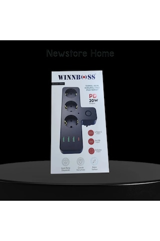 Wınboss Akım Korumalı 3 X Usb 1 X Type-c Girişli 3'lü Priz Uzatma Kablosu Kablosuz