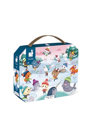 Janod 36 Parça Çantalı Puzzle Kar Partisi