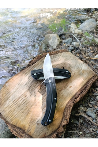 El Yapımı Outdoor Kamp Çakısı Siyah - Sarı