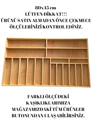80x45 Cm Ayfiwood Ahşap Kaşıklık Çekmece İçi Yemek Takımı Ve Servis Gereçleri Düzenleyici Organizer