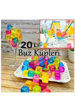 Serinletici Ve Rengarenk Tükenmez Buz Küpleri 20 Adet - 869124252 Diğer
