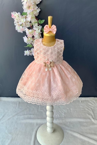 Mnk Baby & Kids Dantelli Kız Bebek Elbise PNPN152