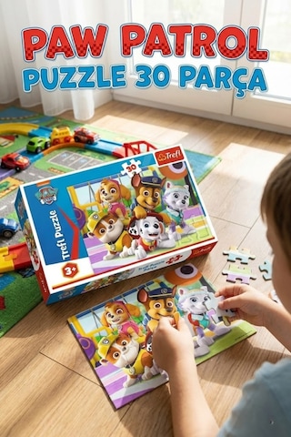 Trefl Paw Patrol Puzzle 30 Parça Lisanlı - Çocuk Eğitici Yapboz - 3+ Yaş 27x20 Cm
