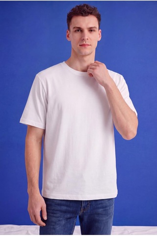 Freemen Erkek Oversize Tişört Nefes Alan Yumuşak Dokulu Terletmeyen Rahat Kalıp Basic-399 Beyaz
