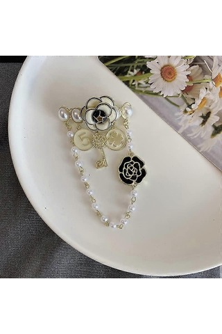 İnci Sarkan Zincir Broş,zarif Yaka İğneleri,kadınlar İçin Vintage Mücevher Hediyesi Çok Renkli