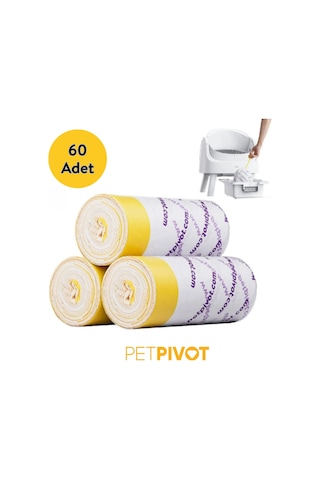 Petpivot Otomatik Kedi Tuvaleti Yedek Poşeti 3’lü Paket 60 Adet