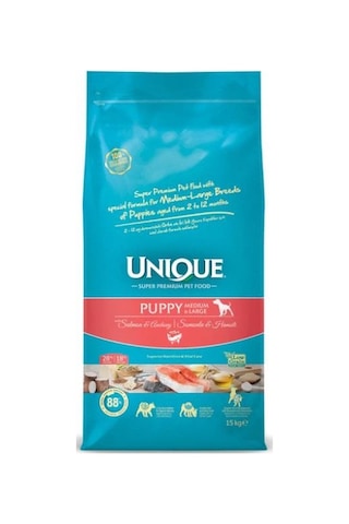 Unique Medium Large Puppy Somonlu Hamsili Yavru Köpek Maması 15 KG Unique Medium Large Puppy Somonlu Hamsili Yavru Köpek Maması 15 KG