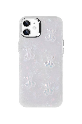 Apple Uyumlu iPhone 11 Kılıf Kabartma Figürlü Parlak Zore Eralli Silikon Kapak Ayı