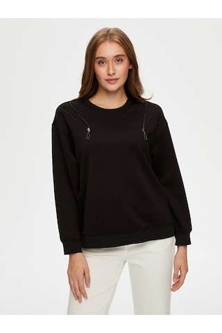 Faik Sönmez Kadın Sweatshirt Uw26swt008 Siyah