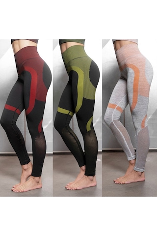 Wezone Kadınlar İçin Yüksek Bel Nefes Alabilen Baskılı Yoga Taytı, Koşu Ve Spor Giyim Yeşil