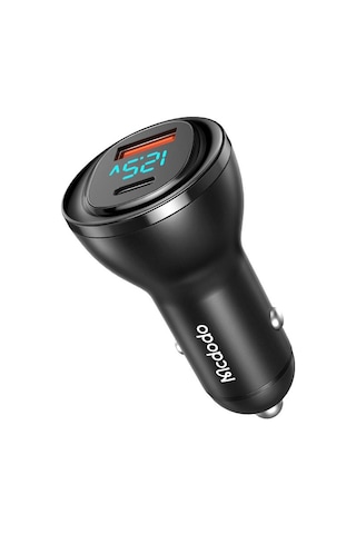 Mcdodo Cc-5670 95w 1xtype-c 1xusb Girişli Dijital Göstergeli Araç Çakmak Şarjı - Siyah