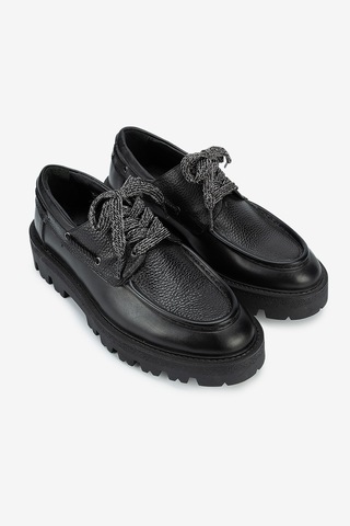 Lofer Erkek Deri Kalın Tabanlı Püsküllü Klasik Loafer Siyah