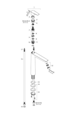 Hansgrohe Talis E Tek Kollu Lavabo Bataryası 240 Kumandasız Satin Siyah Siyah
