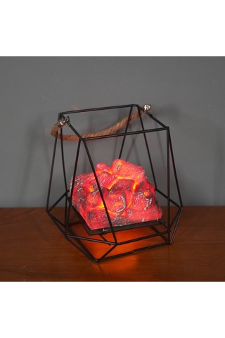 Sones Taklit Kömür Alev Lambası Led Dövme Demir Tatil Dekorasyonu, Özellikler: Kömür E