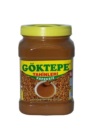 Göktepe Kepeksiz 935gr Bozkır Tahini Plastik Kutu, Odun Ateşinde Çifte Kavrulmuş Kepeksiz-935gr