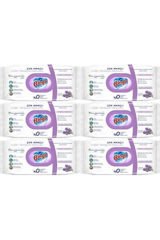 Bingo Clean Yüzey Temizlik Havlusu 96 Yaprak Lavanta Kokulu 6lı 6'lı Set