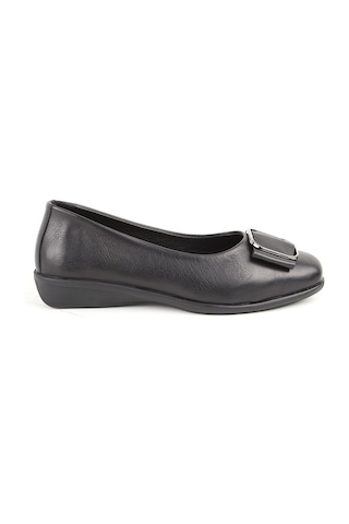 Libero L076.3101 Hakiki Deri Tokalı Esnek Kauçuk Taban Kadın Loafer Casual Ayakkabı Siyah