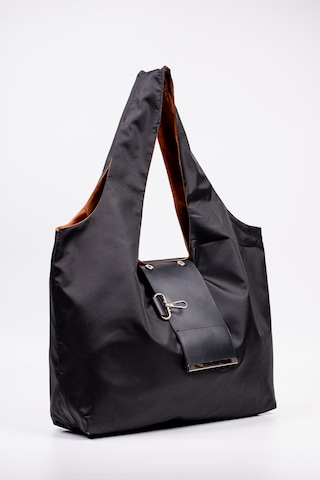 Omuz Çantası 50x60 Cm Katlanabilir Paraşüt Kumaş Siyah Büyük Boy Tote Siyah