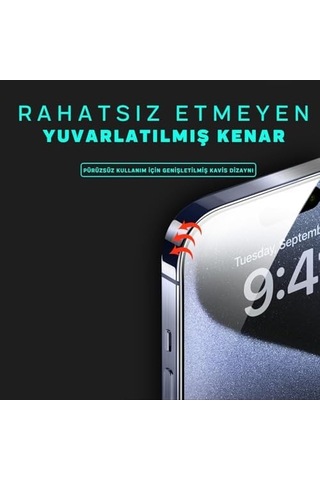X-gorilla Apple iPhone Uyumlu 17 Pro Ekran Koruyucu Cam 9h Kırılmaz Tam Kaplama, Tozsuz Uygulama Ve Kırılmaz & Çizilmez
