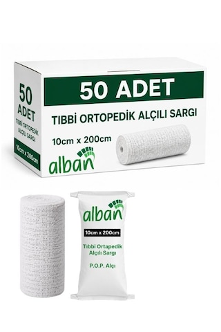 Alçılı Sargı Bezi 10 Cm X 2 M Ortopedik Medikal Alçı Bandaj Pop Toptan Koli 50 Adet Plaster Of Paris
