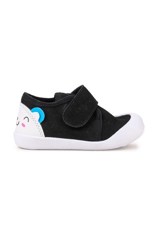Kiko Kids Catly Cırtlı Erkek Bebek İlk Adım Panduf Ayakkabı Siyah