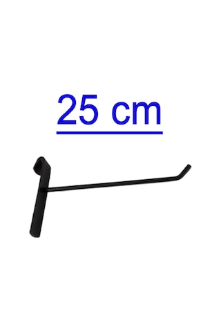 20 Adet 25 Cm Siyah Tel Pano Kancası, Aksesuar Kancası Siyah