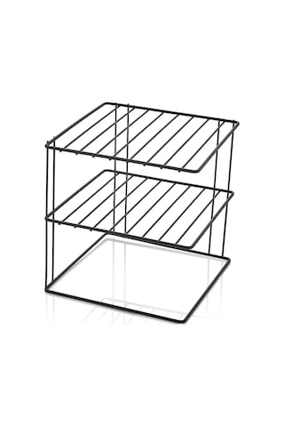 2 Adet Metal 3 Katlı Dolap Içi,tezgah Üstü Düzenleyici Organizer Siyah