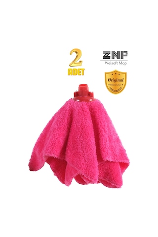 Welsoft Balerin Mop Yedek Başlıklı 2 Adet Pembe Mop, Papas 45x60