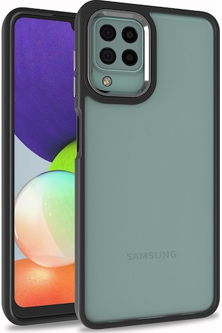 Zore Galaxy Uyumlu A22 4g Kılıf Flora Kapak - Siyah Siyah
