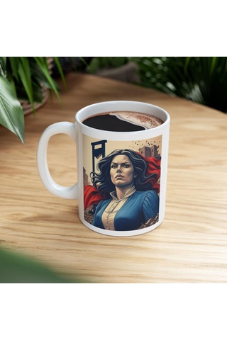 Fransız Devrimi Kupa Bardak Marie Antoinette Temalı Sanatsal Hediyelik Bardak Beyaz