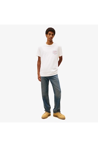 Tommy Hilfiger Regular Sign Spray Erkek Beyaz T-shirt Dm0dm22319 Beyaz