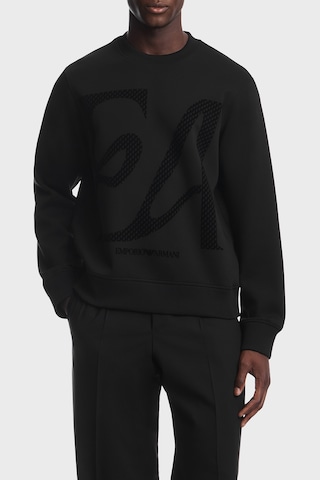 Emporio Armani Kadife Logolu Regular Fit Bisiklet Yaka Sweat Erkek Sweat Em006841 Af10013 Mc722 Siyah