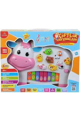 Can Ali Toys Pilli Inek Piyano Türkçe Sesli Müzikli Işıklı  28Cm