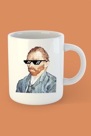 Thug Life Van Gogh Baskılı Porselen Kupa Çok Renkli